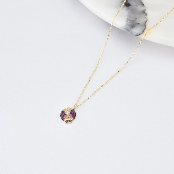 Ladybug Necklace, 14K Gold Ladybug Necklace, Ladybug Pendant, Ladybird Necklace, Gold Ladybird Necklace, Gold Ladybug Necklace, Ladybug.