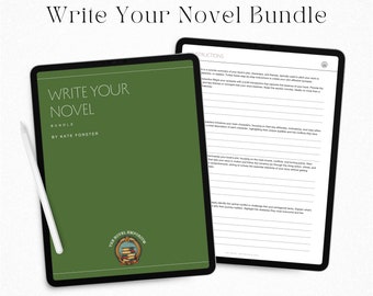 Ultimate Novel Writing Worksheets Bundle, Digital or Printable Workbook of 96 pages of writing lessons and support