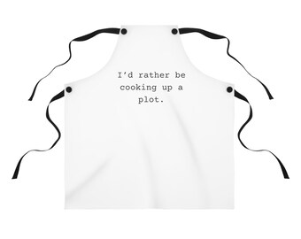 Writer Apron, Chef Quote Apron, Handmade Printed Apron, Bbq Cooking Apron, Cotton Apron for Kitchen, Gift for Chef