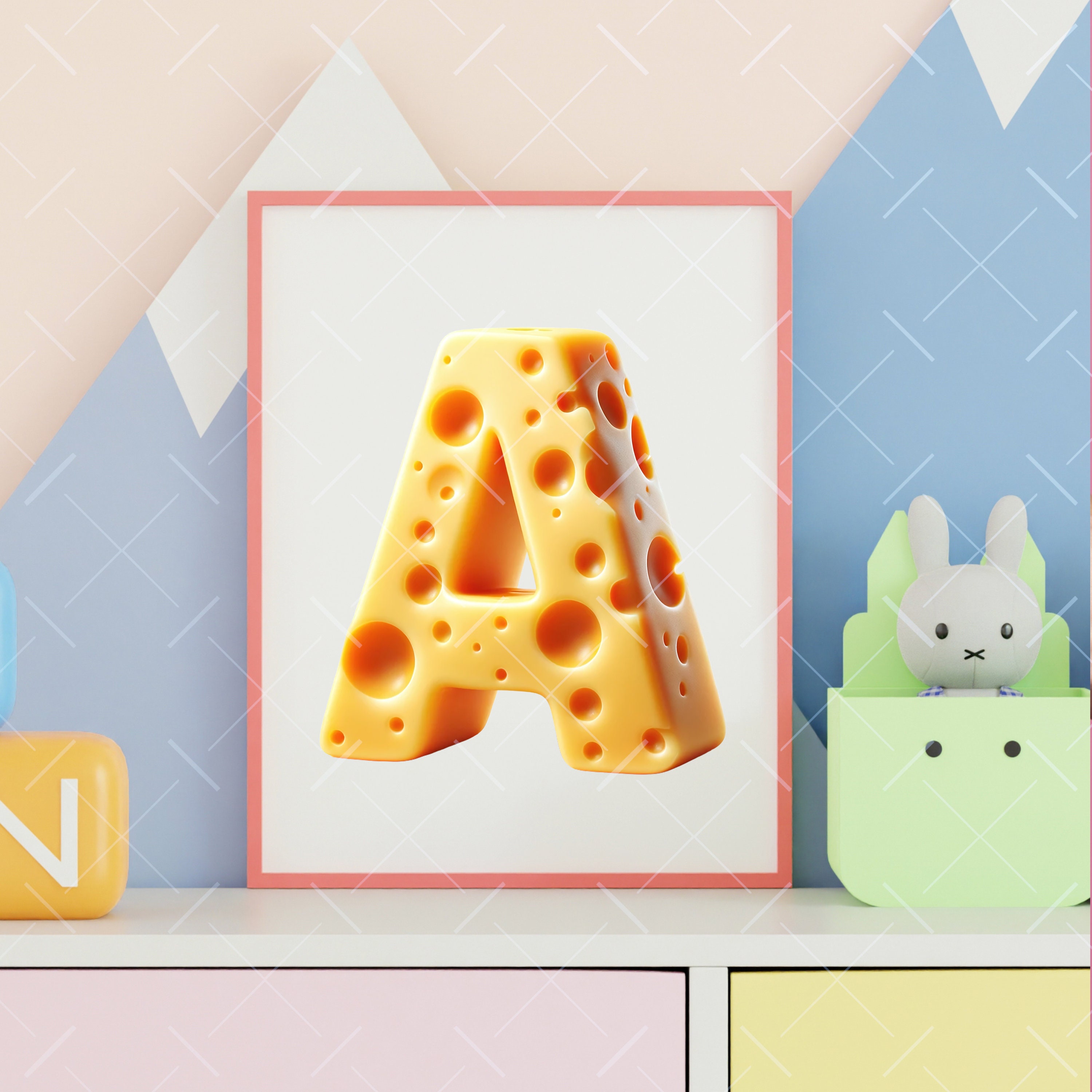 Cheese Alphabet & Numbers Clipart: Food Font PNG Set (digital Download ...