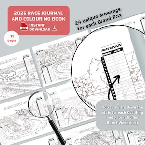 2025 Rennjournal und Malbuch