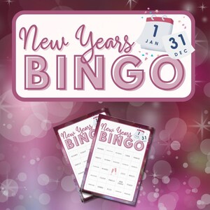 Jogo de bingo de véspera de ano novo, 20 cartelas de bingo de ano novo, jogo de véspera de ano novo, jogo de festa de NYE para adultos e crianças, atividade de ano novo