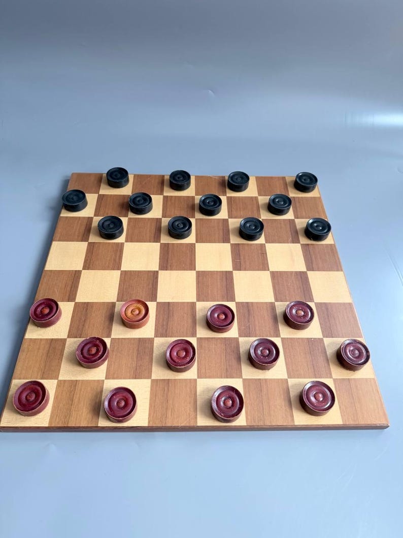 Soviet Wooden Checkers 50s Vintage Made of Wood in Good Condition With ...