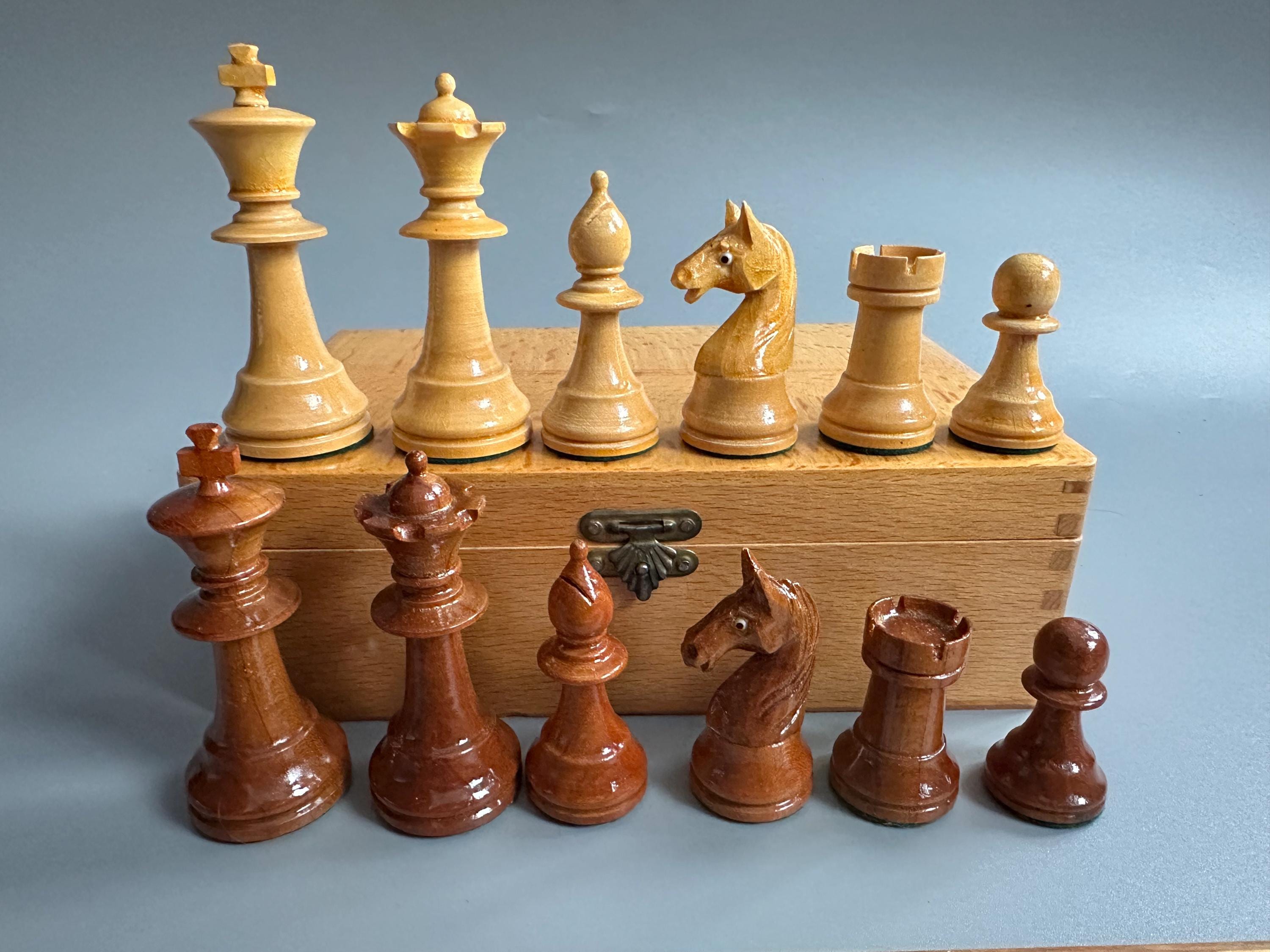 Jeu D'échecs Pondéré CHAVET - Pièces Bois - Roi 75 Mm - Sans échiquier
