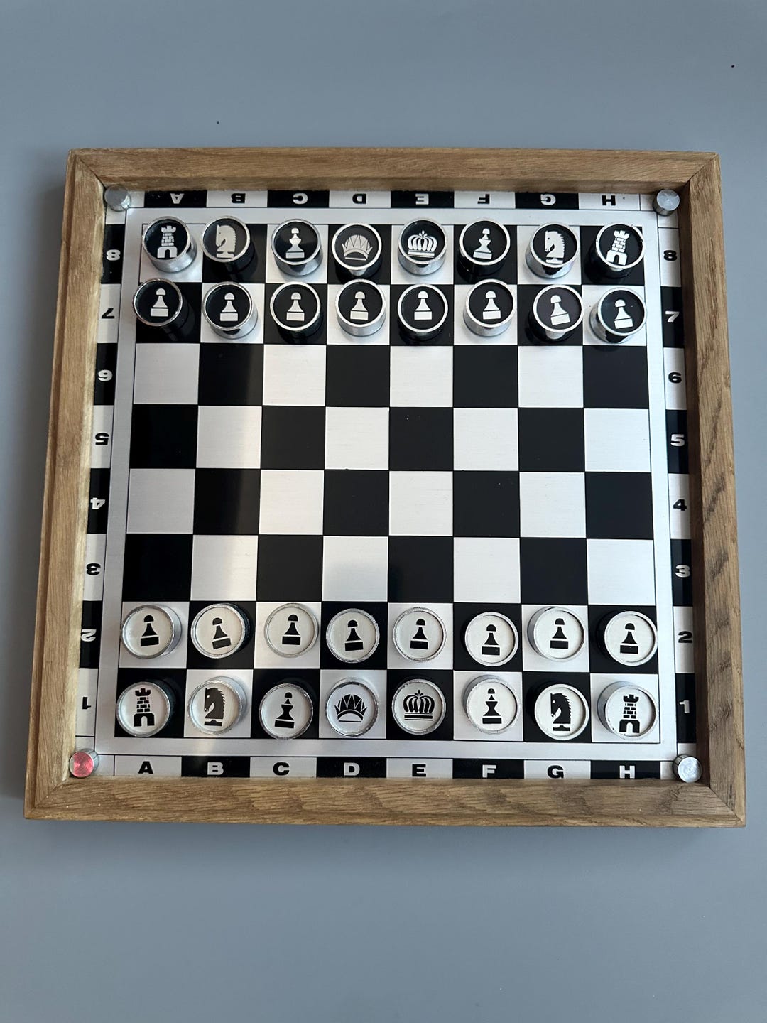 Metal Chess Display Board With Aluminum Chess Pieces on Magnets Germany ...