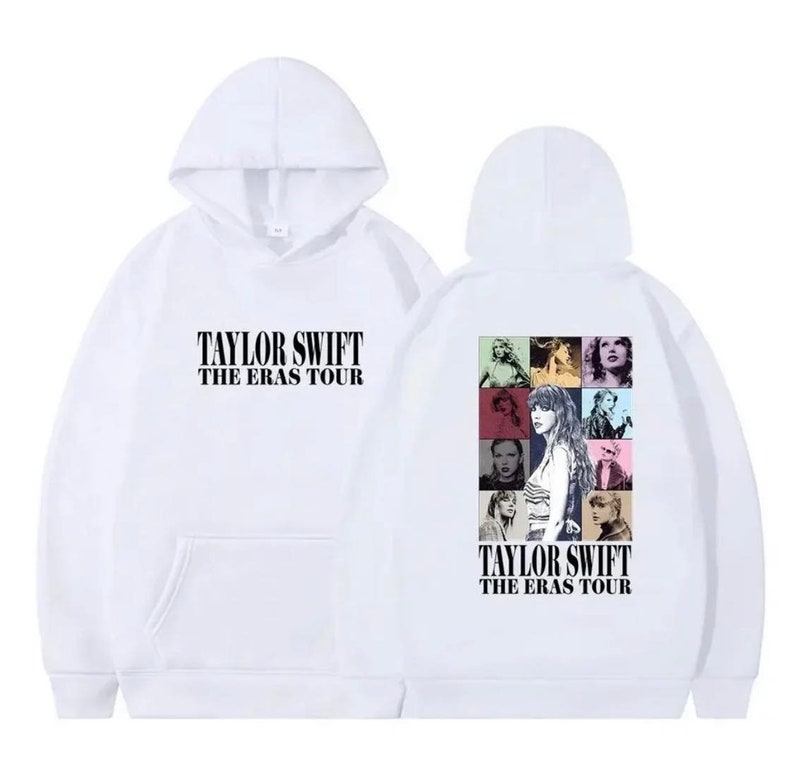 Taylor Swift Hoodie Der Eras Tour Film Print für Frauen Kapuzen-Sweatshirt White