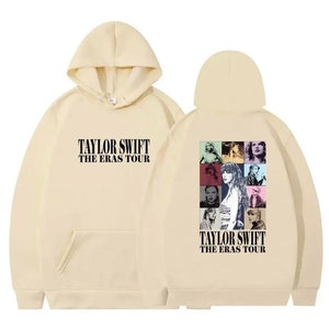 Taylor Swift Hoodie Der Eras Tour Film Print für Frauen Kapuzen-Sweatshirt Beige