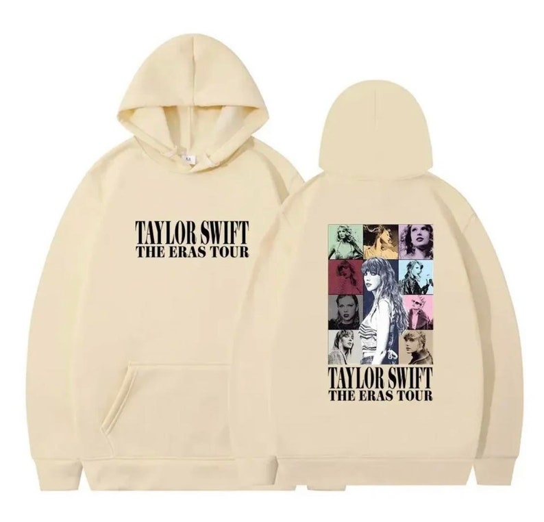 Taylor Swift Hoodie Der Eras Tour Film Print für Frauen Kapuzen-Sweatshirt Beige