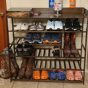 Wooden Shoe Organizer With Storage | Free Standing Shoe rack | Shoe Rack Entryway | Shoe Holder | Shoe Display | Home Decor