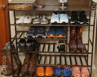 Bamboo Shoe Rack with Drawer & Hooks: Entryway Organizer
