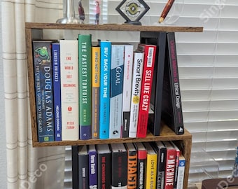 Rustic Wood Desktop Bookshelf: 3-Tier Tabletop Organizer