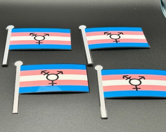 Transgender Pride Flag Sticker 6pc