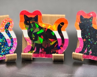 Lesbian Pride Pussycat Sticker - 6pc