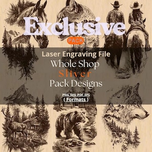 Exclusive Pack®! Rustic Western Laser Engraving File: Whole Shop & 174 Bonus Designs, Laser Engraving Bundle, Ready To Engrave (+500 Files)