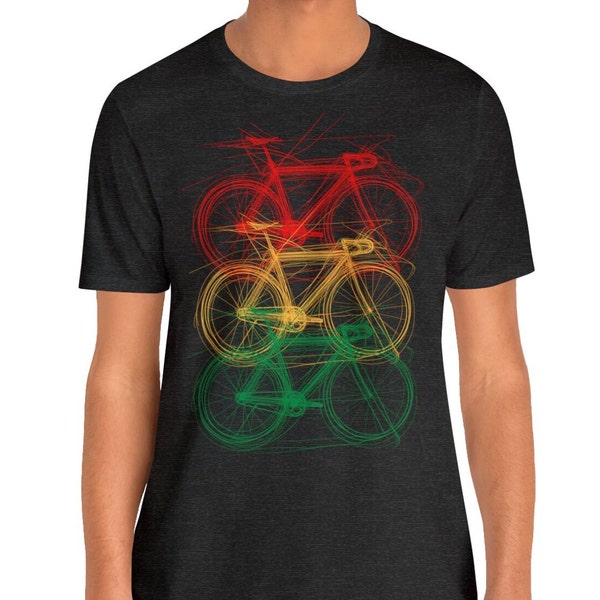 Bike Shirt Handdrawn  - Unique Minimalistic Cotton Tee for Cyclists