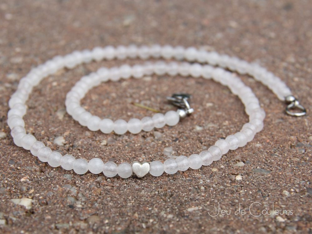 Short Rose Quartz Ball Necklace in Pink With a Small Real