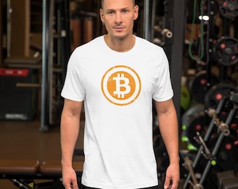 Distressed Bitcoin Logo T-Shirt: Unisex Crypto Tee