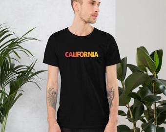 California Sunset Gradient T-Shirt: Retro Unisex Graphic Tee