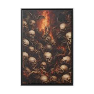Hell Series 3 Matte Canvas, Black Frame, Wall Art, Wall Decor, Framed