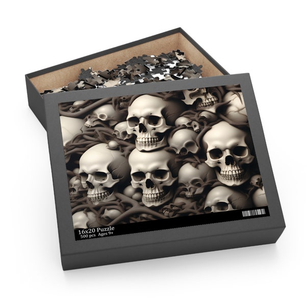 Pile of Skulls Jigsaw Puzzle (120, 252, 500-Piece), Skull Puzzle, Puzzle Game, Adult, Family