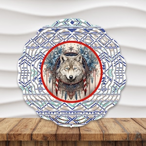 10in. Aztec Wolf wind spinner digital download