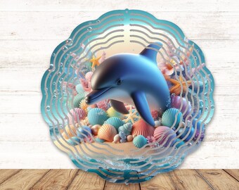 10in. Dolphin wind spinner digital download