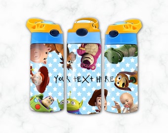 Descarga digital del vaso con tapa abatible recta de personaje de 12 oz