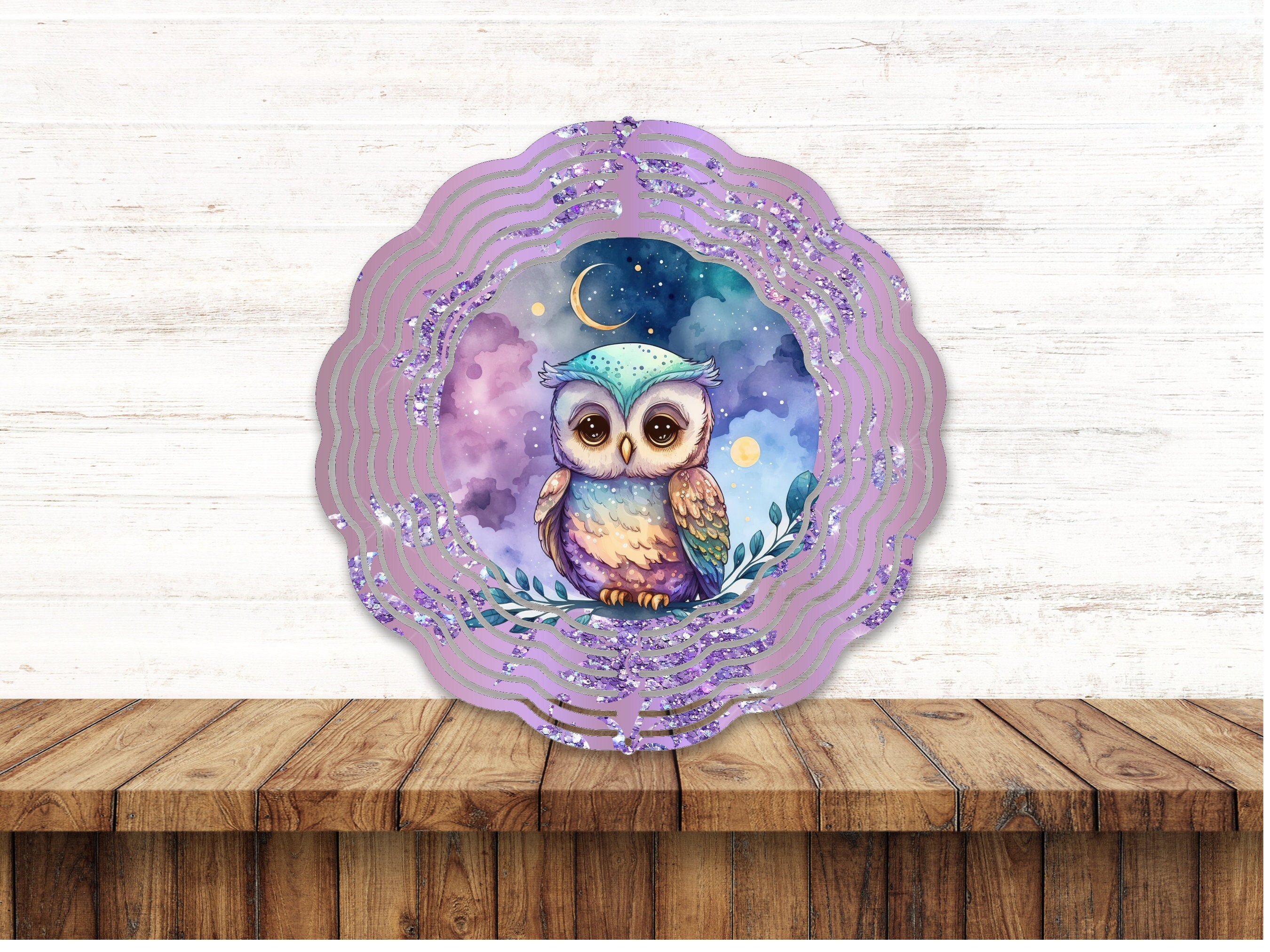 10in. Owl wind spinner digital download