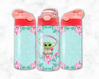 12 onzas. Descarga digital del vaso con tapa abatible recta del personaje