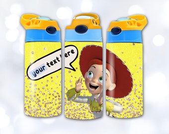 Descarga digital del vaso con tapa abatible recta de personaje de 12 oz