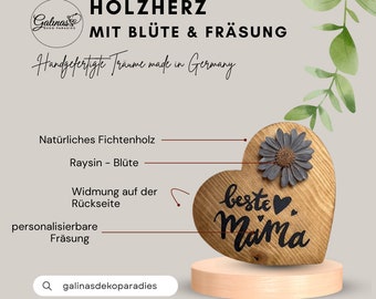 Holzherz mit Gravur  / Herz aus Holz / Geschenkidee / personalisiertes Holzherz / Geburtstagsgeschenk / Dekoration aus Fichtenholz