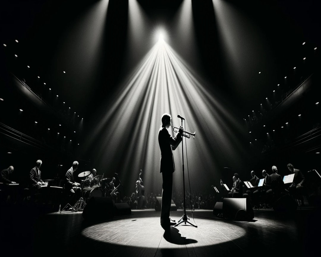 Trumpet Player Jazz Band Jazz Art Gift for Jazz Lovers Digital Print in