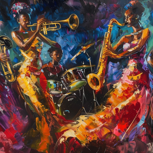 Female Jazz Musicians | Jazz Band | Jazz Club | Digital Print | High Resolution