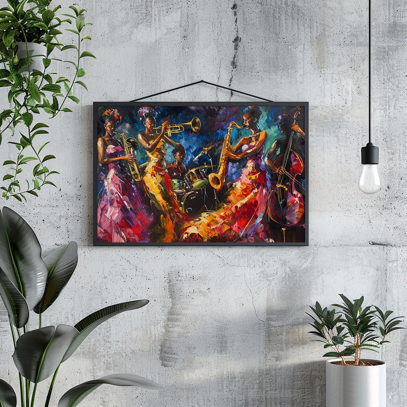 Female Jazz Musicians Jazz Band Jazz Club Digital Print High Resolution