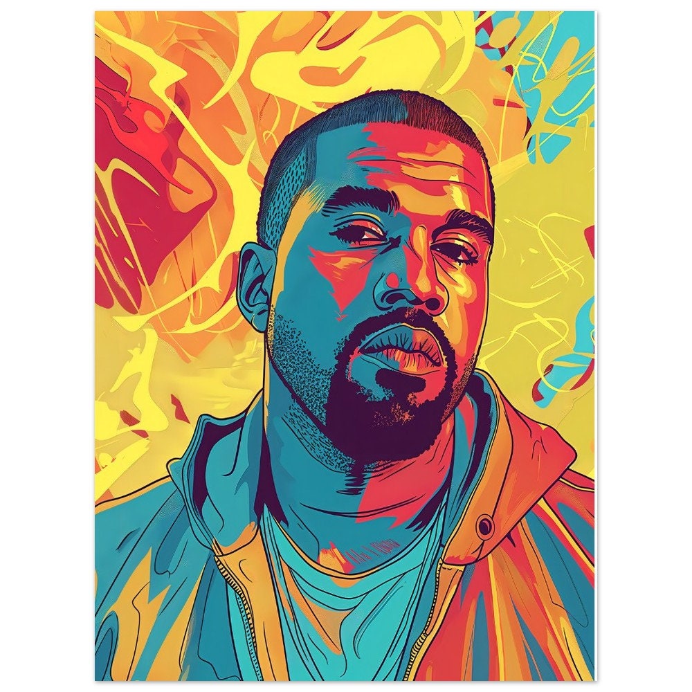 Poster Kanye West Cartoon - Etsy