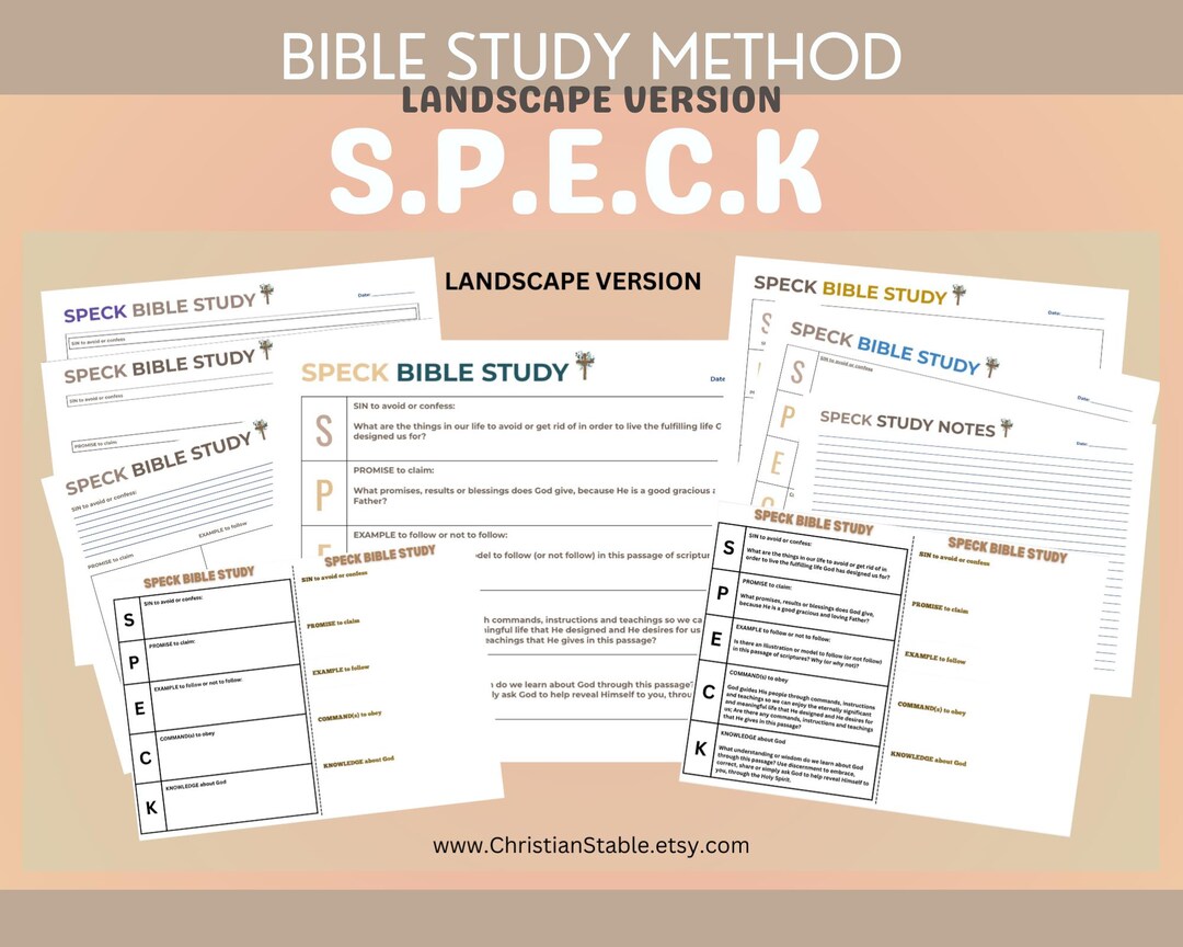 SPECK (landscape Version) Bible Study Method - Etsy