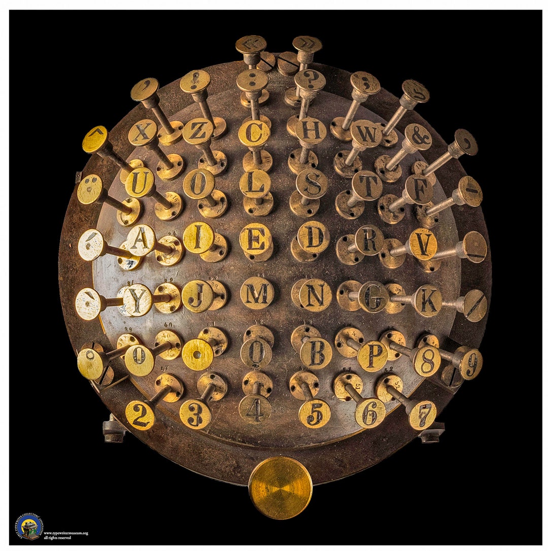 The Mailling Hansen Writing Ball Keyboard - Photo Poster - Etsy