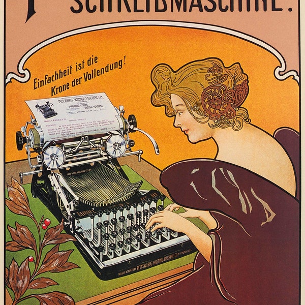 Pittsburg Visible typewriter Poster - repro