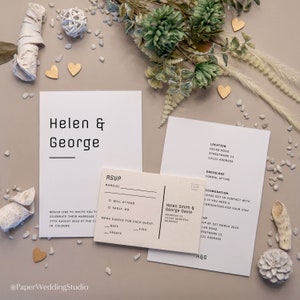Modern & Elegant Wedding Invite - Stunning and minimalistic Template Set for a Modern Love Story - Instant Download!
