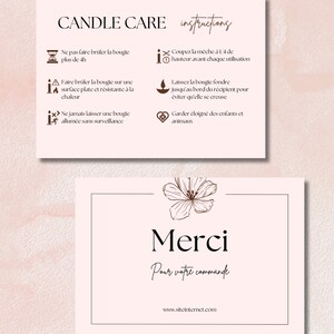 Candle Care + thank you card