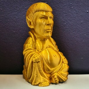 Spock Buddha Statue, Funny Star Trek Gifts, Spock Fan Art Sculpture