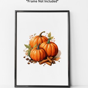 Impresión de calabaza, cartel de calabaza, letrero de calabaza, arte de calabaza y canela, arte de cocina de otoño, decoración de calabazas, impresión de calabaza, arte de otoño, póster de otoño a4