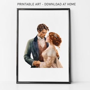 Bridgerton a4 art,bridgerton digital download wall print,bridgerton fan artwork,bridgerton poster,bridgerton print penelope and colin fan