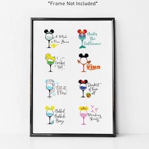 Disney bebidas imprimir disney cocina cartel disney a4 arte disney regalo idea disney cocina decoración disney decoración del hogar disney cócteles cartel a4