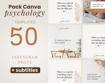 Psychologist posts Canva Templates Mental Health Post Templates Psychologist Social Media Psychology Template 70% OFF TODAY