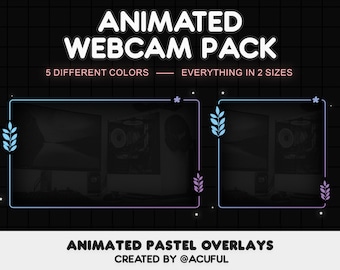 ANIMATED Webcam Overlay Pack | Cute Floral Webcamera Pack | Clean Stream Border | Twitch Cam | Camera Frame | TikTok Live, Twitch & Kick