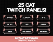 Cat Twitch Panels Package for Streaming | Profile Panel Designs | Stream Layouts | Channel Graphics Design