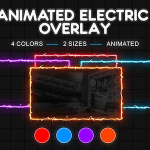 ANIMATED Stream Overlays package for Twitch | Neon Webcam Overlay | Webcamera Frame / Border Pack | Cam Overlay for YouTube, OBS, Streamlabs
