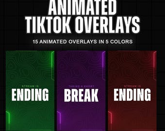 Paquete de transmisión animada de TikTok / Gráficos de superposición HD personalizados / Twitch OBS Kick YouTube