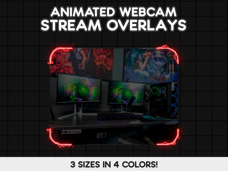 ANIMATED Electric Webcam Border Pack Neon Webcam Overlays for Twitch, TikTok, Youtube Cute Vibrant Animated Frames Stream Overlay image 5